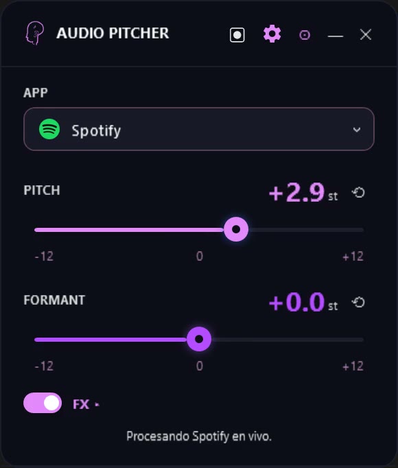 Picking the app that Audio Pitcher will process